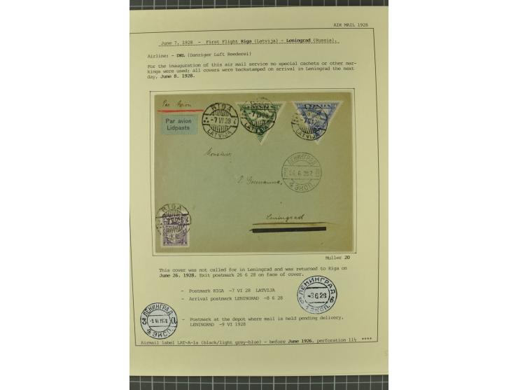 1912/36, 33 Briefe/Karten, meist Erst- und Sonderflüge von u.a. Österreich und Ungarn; sauber aufgemacht auf beschrifteten Al