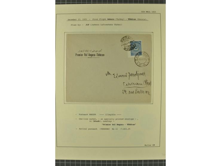 1912/36, 33 Briefe/Karten, meist Erst- und Sonderflüge von u.a. Österreich und Ungarn; sauber aufgemacht auf beschrifteten Al