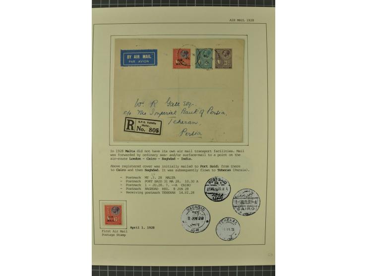 1912/36, 33 Briefe/Karten, meist Erst- und Sonderflüge von u.a. Österreich und Ungarn; sauber aufgemacht auf beschrifteten Al