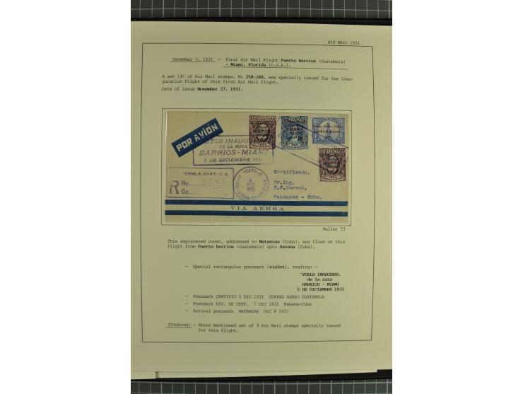 MITTELAMERIKA: 1923/31, 28 Briefe/Karten von meist Erst- und Sonderflügen von u.a. Britisch-Guyana, Costa Rica, Guatemala, Ho