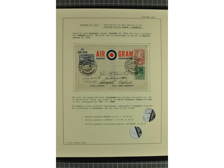 ASIEN: 1919/33, 18 Briefe/Karten von meist Erst- und Sonderflügen von Japan, Thailand, Iran und Irak, dabei einige seltene; a