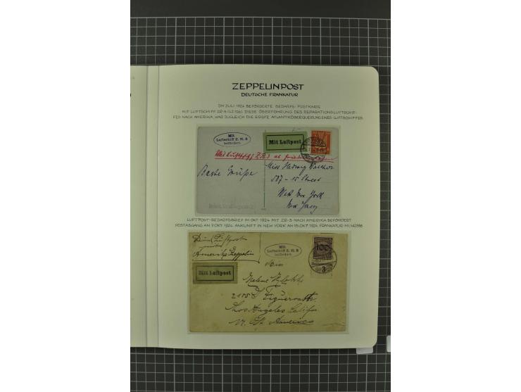 1924/39, 116 Zeppelinbriefe und -karten, dabei gute Frankaturen wie Polarfahrt, Südamerika-Fahrt, Chicago-Fahrt, USA-Zeppelin