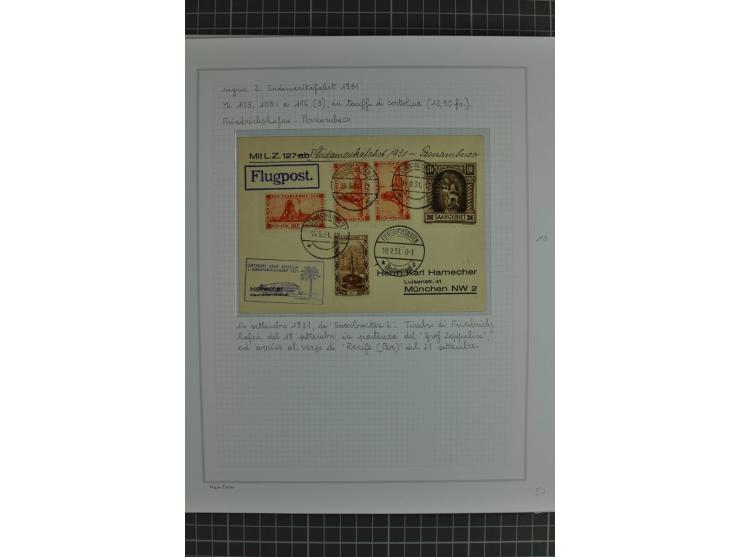 SAAR: 1929/34, Sammlung von 31 Briefen/Karten verschiedener Fahrten, dabei u.a. Sieger-Nr. 27A, 57H, 214 und 286, vielfach se