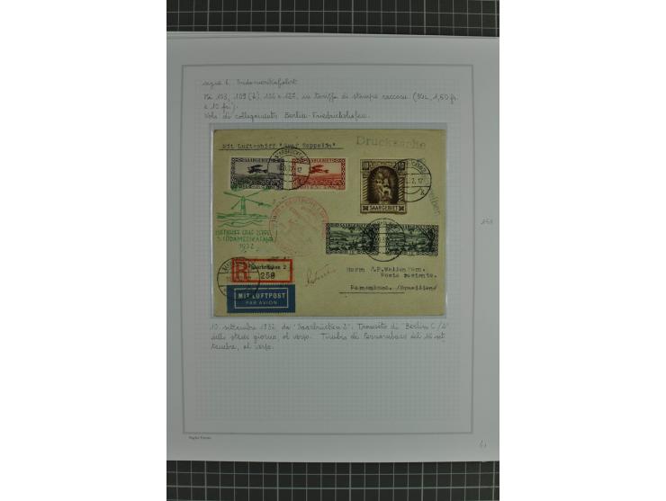 SAAR: 1929/34, Sammlung von 31 Briefen/Karten verschiedener Fahrten, dabei u.a. Sieger-Nr. 27A, 57H, 214 und 286, vielfach se