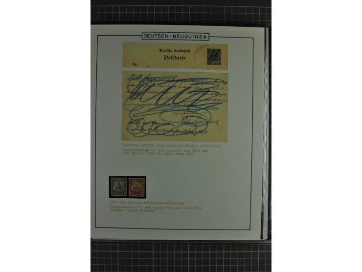 1888/1916, ausstellungsmäßig aufgemachte Sammlung mit 52 Karten und Briefen sowie 22 Briefstücken, dabei viel Auslandspostämt