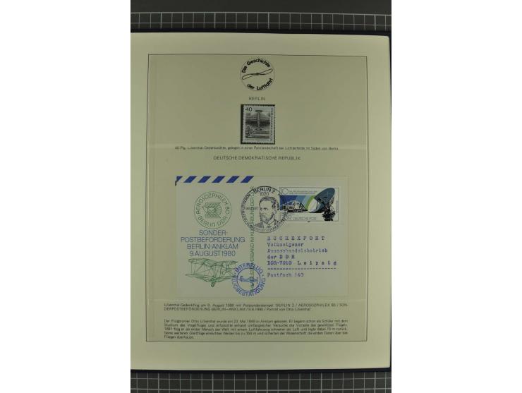 GESCHICHTE DER LUFTFAHRT: 1978/83 (ca.), 75 Jahre Motorflug, Sammlung mit über 400 Marken, 30 Blocks und 16 Belegen in 2 illu