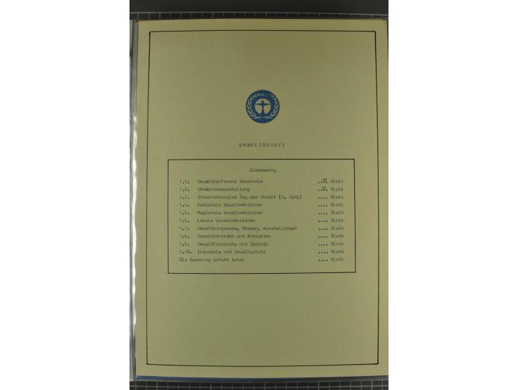 UMWELTSCHUTZ: 1930/79 (ca.), postfrische, ungebrauchte und gestempelte Sammlung mit Briefstücken und Belegen, dabei Sonderste