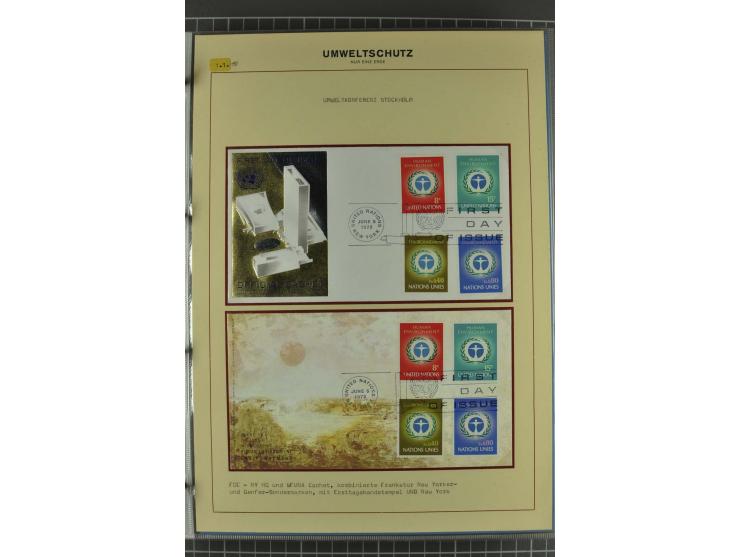 UMWELTSCHUTZ: 1930/79 (ca.), postfrische, ungebrauchte und gestempelte Sammlung mit Briefstücken und Belegen, dabei Sonderste
