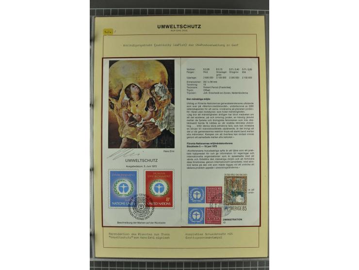 UMWELTSCHUTZ: 1930/79 (ca.), postfrische, ungebrauchte und gestempelte Sammlung mit Briefstücken und Belegen, dabei Sonderste