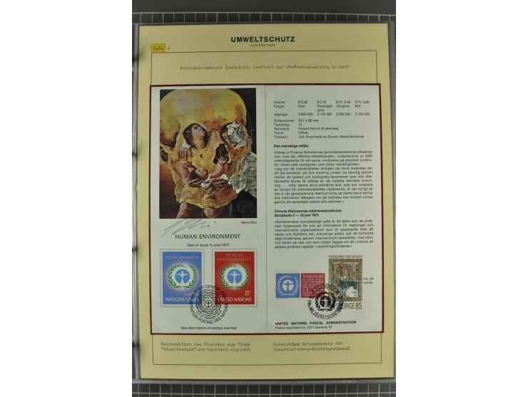 UMWELTSCHUTZ: 1930/79 (ca.), postfrische, ungebrauchte und gestempelte Sammlung mit Briefstücken und Belegen, dabei Sonderste