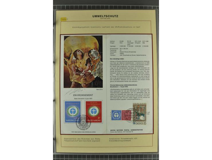 UMWELTSCHUTZ: 1930/79 (ca.), postfrische, ungebrauchte und gestempelte Sammlung mit Briefstücken und Belegen, dabei Sonderste