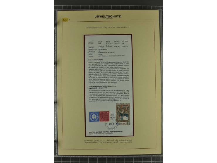 UMWELTSCHUTZ: 1930/79 (ca.), postfrische, ungebrauchte und gestempelte Sammlung mit Briefstücken und Belegen, dabei Sonderste