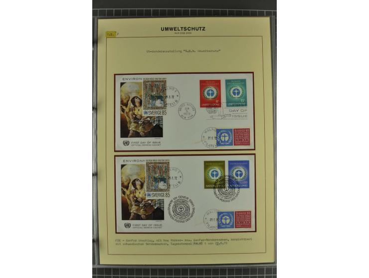 UMWELTSCHUTZ: 1930/79 (ca.), postfrische, ungebrauchte und gestempelte Sammlung mit Briefstücken und Belegen, dabei Sonderste