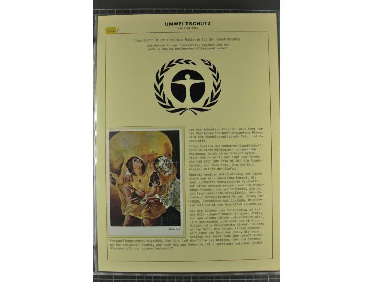 UMWELTSCHUTZ: 1930/79 (ca.), postfrische, ungebrauchte und gestempelte Sammlung mit Briefstücken und Belegen, dabei Sonderste