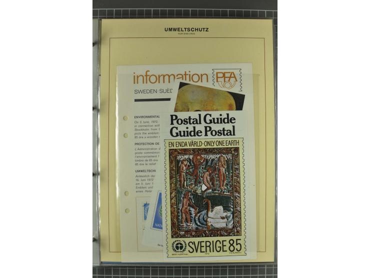 UMWELTSCHUTZ: 1930/79 (ca.), postfrische, ungebrauchte und gestempelte Sammlung mit Briefstücken und Belegen, dabei Sonderste
