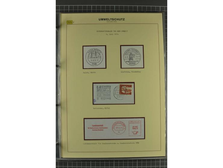 UMWELTSCHUTZ: 1930/79 (ca.), postfrische, ungebrauchte und gestempelte Sammlung mit Briefstücken und Belegen, dabei Sonderste