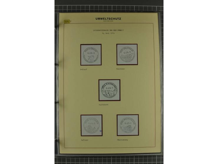 UMWELTSCHUTZ: 1930/79 (ca.), postfrische, ungebrauchte und gestempelte Sammlung mit Briefstücken und Belegen, dabei Sonderste