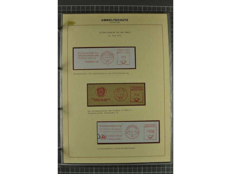 UMWELTSCHUTZ: 1930/79 (ca.), postfrische, ungebrauchte und gestempelte Sammlung mit Briefstücken und Belegen, dabei Sonderste