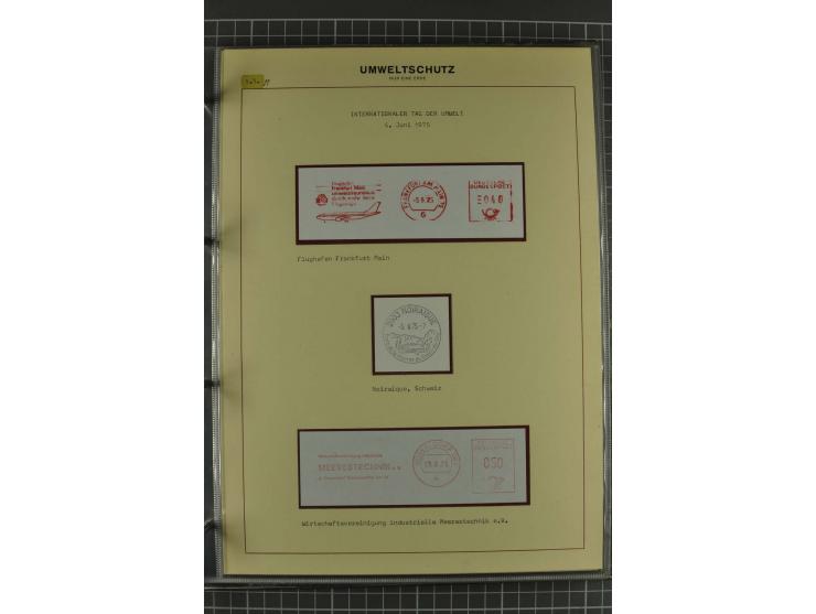 UMWELTSCHUTZ: 1930/79 (ca.), postfrische, ungebrauchte und gestempelte Sammlung mit Briefstücken und Belegen, dabei Sonderste