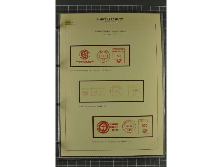 UMWELTSCHUTZ: 1930/79 (ca.), postfrische, ungebrauchte und gestempelte Sammlung mit Briefstücken und Belegen, dabei Sonderste