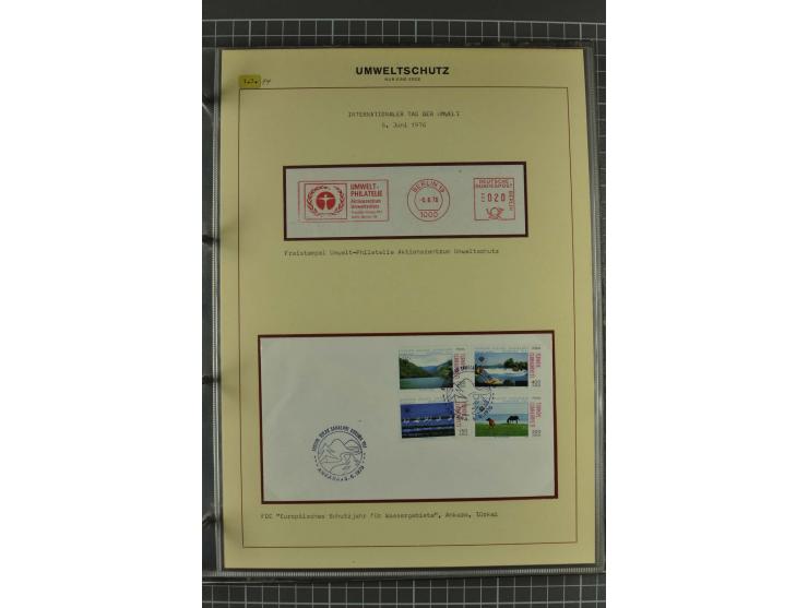 UMWELTSCHUTZ: 1930/79 (ca.), postfrische, ungebrauchte und gestempelte Sammlung mit Briefstücken und Belegen, dabei Sonderste