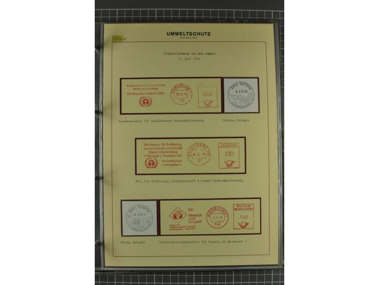 UMWELTSCHUTZ: 1930/79 (ca.), postfrische, ungebrauchte und gestempelte Sammlung mit Briefstücken und Belegen, dabei Sonderste