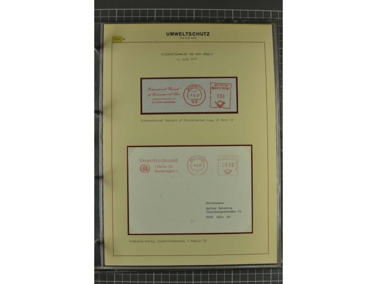 UMWELTSCHUTZ: 1930/79 (ca.), postfrische, ungebrauchte und gestempelte Sammlung mit Briefstücken und Belegen, dabei Sonderste