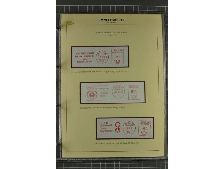 UMWELTSCHUTZ: 1930/79 (ca.), postfrische, ungebrauchte und gestempelte Sammlung mit Briefstücken und Belegen, dabei Sonderste