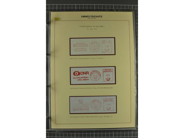 UMWELTSCHUTZ: 1930/79 (ca.), postfrische, ungebrauchte und gestempelte Sammlung mit Briefstücken und Belegen, dabei Sonderste