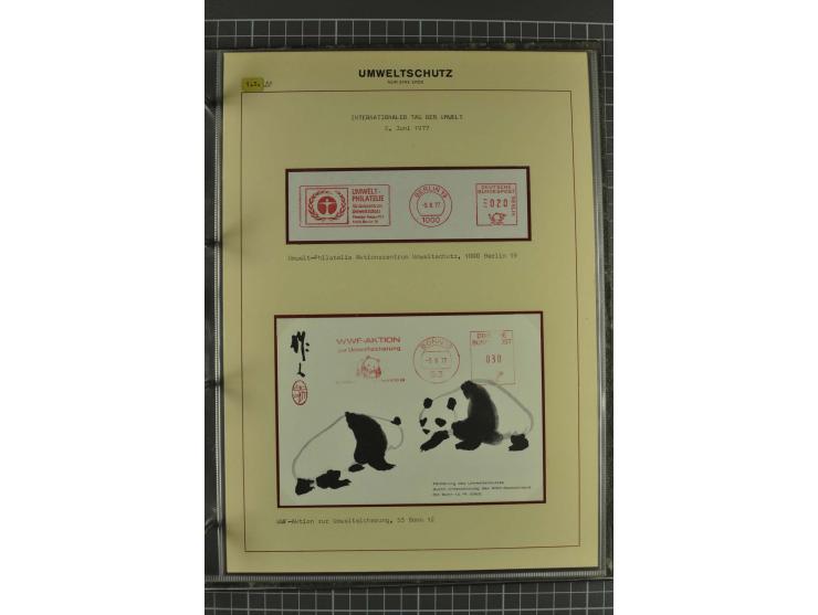 UMWELTSCHUTZ: 1930/79 (ca.), postfrische, ungebrauchte und gestempelte Sammlung mit Briefstücken und Belegen, dabei Sonderste