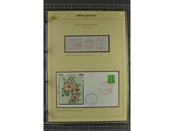 UMWELTSCHUTZ: 1930/79 (ca.), postfrische, ungebrauchte und gestempelte Sammlung mit Briefstücken und Belegen, dabei Sonderste