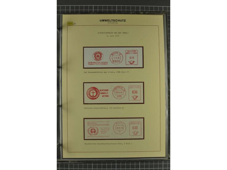 UMWELTSCHUTZ: 1930/79 (ca.), postfrische, ungebrauchte und gestempelte Sammlung mit Briefstücken und Belegen, dabei Sonderste