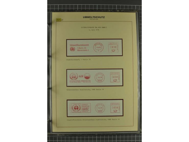 UMWELTSCHUTZ: 1930/79 (ca.), postfrische, ungebrauchte und gestempelte Sammlung mit Briefstücken und Belegen, dabei Sonderste