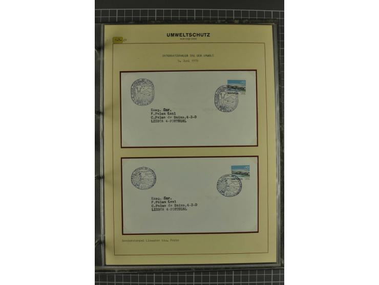 UMWELTSCHUTZ: 1930/79 (ca.), postfrische, ungebrauchte und gestempelte Sammlung mit Briefstücken und Belegen, dabei Sonderste