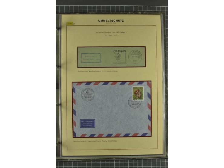 UMWELTSCHUTZ: 1930/79 (ca.), postfrische, ungebrauchte und gestempelte Sammlung mit Briefstücken und Belegen, dabei Sonderste