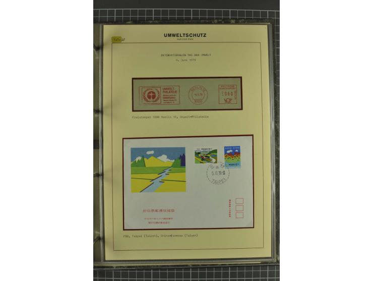 UMWELTSCHUTZ: 1930/79 (ca.), postfrische, ungebrauchte und gestempelte Sammlung mit Briefstücken und Belegen, dabei Sonderste