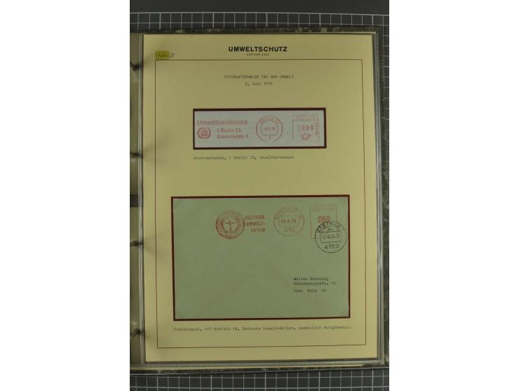 UMWELTSCHUTZ: 1930/79 (ca.), postfrische, ungebrauchte und gestempelte Sammlung mit Briefstücken und Belegen, dabei Sonderste