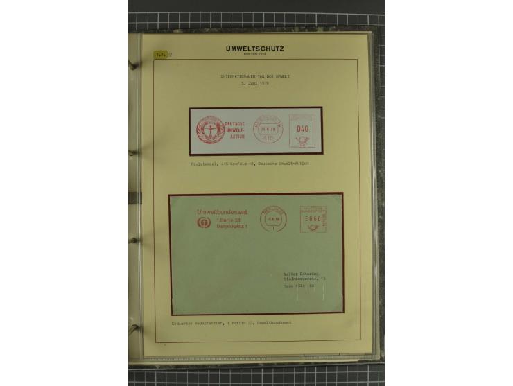 UMWELTSCHUTZ: 1930/79 (ca.), postfrische, ungebrauchte und gestempelte Sammlung mit Briefstücken und Belegen, dabei Sonderste
