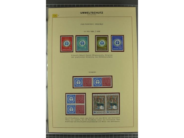 UMWELTSCHUTZ: 1930/79 (ca.), postfrische, ungebrauchte und gestempelte Sammlung mit Briefstücken und Belegen, dabei Sonderste