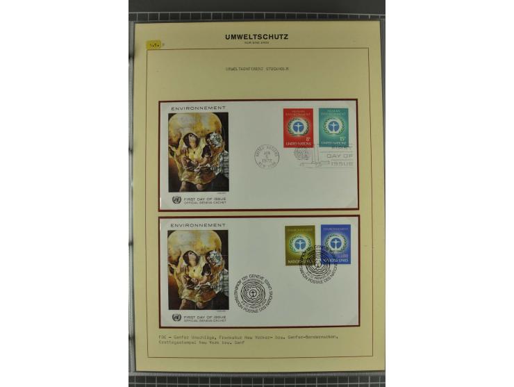 UMWELTSCHUTZ: 1930/79 (ca.), postfrische, ungebrauchte und gestempelte Sammlung mit Briefstücken und Belegen, dabei Sonderste