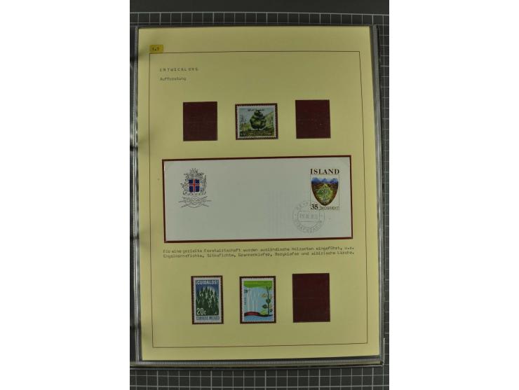 WALD UND FORST: 1943/82, postfrische, ungebrauchte und gestempelte Sammlung mit Briefstücken und vielen Belegen, dabei Sonder