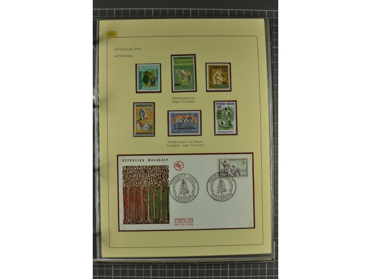 WALD UND FORST: 1943/82, postfrische, ungebrauchte und gestempelte Sammlung mit Briefstücken und vielen Belegen, dabei Sonder