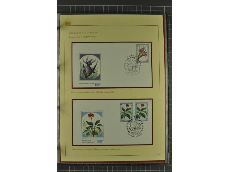 WALD UND FORST: 1943/82, postfrische, ungebrauchte und gestempelte Sammlung mit Briefstücken und vielen Belegen, dabei Sonder