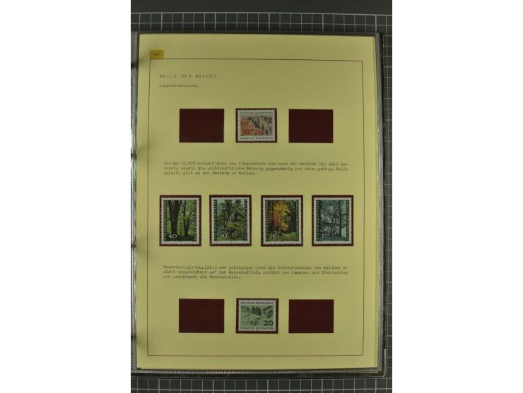 WALD UND FORST: 1943/82, postfrische, ungebrauchte und gestempelte Sammlung mit Briefstücken und vielen Belegen, dabei Sonder