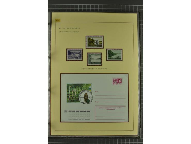WALD UND FORST: 1943/82, postfrische, ungebrauchte und gestempelte Sammlung mit Briefstücken und vielen Belegen, dabei Sonder