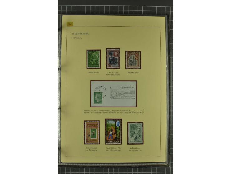 WALD UND FORST: 1943/82, postfrische, ungebrauchte und gestempelte Sammlung mit Briefstücken und vielen Belegen, dabei Sonder