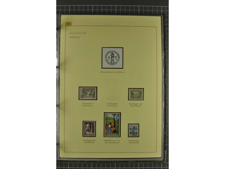 WALD UND FORST: 1943/82, postfrische, ungebrauchte und gestempelte Sammlung mit Briefstücken und vielen Belegen, dabei Sonder