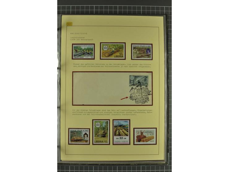 WALD UND FORST: 1943/82, postfrische, ungebrauchte und gestempelte Sammlung mit Briefstücken und vielen Belegen, dabei Sonder