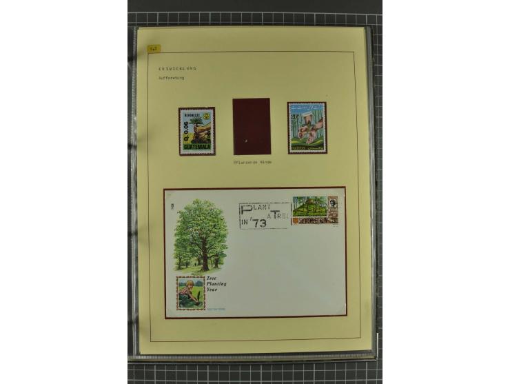 WALD UND FORST: 1943/82, postfrische, ungebrauchte und gestempelte Sammlung mit Briefstücken und vielen Belegen, dabei Sonder