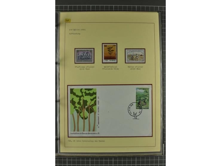 WALD UND FORST: 1943/82, postfrische, ungebrauchte und gestempelte Sammlung mit Briefstücken und vielen Belegen, dabei Sonder